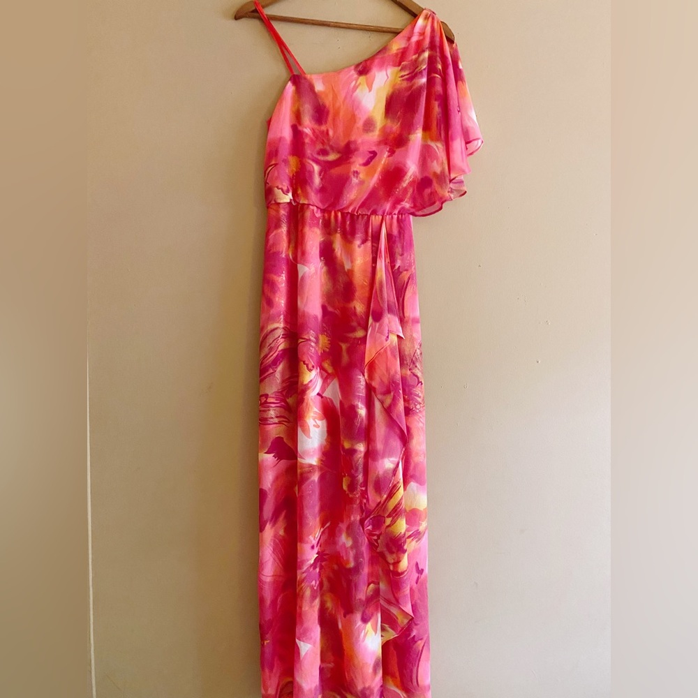 Adrianna Papell One Shoulder Maxi Gown